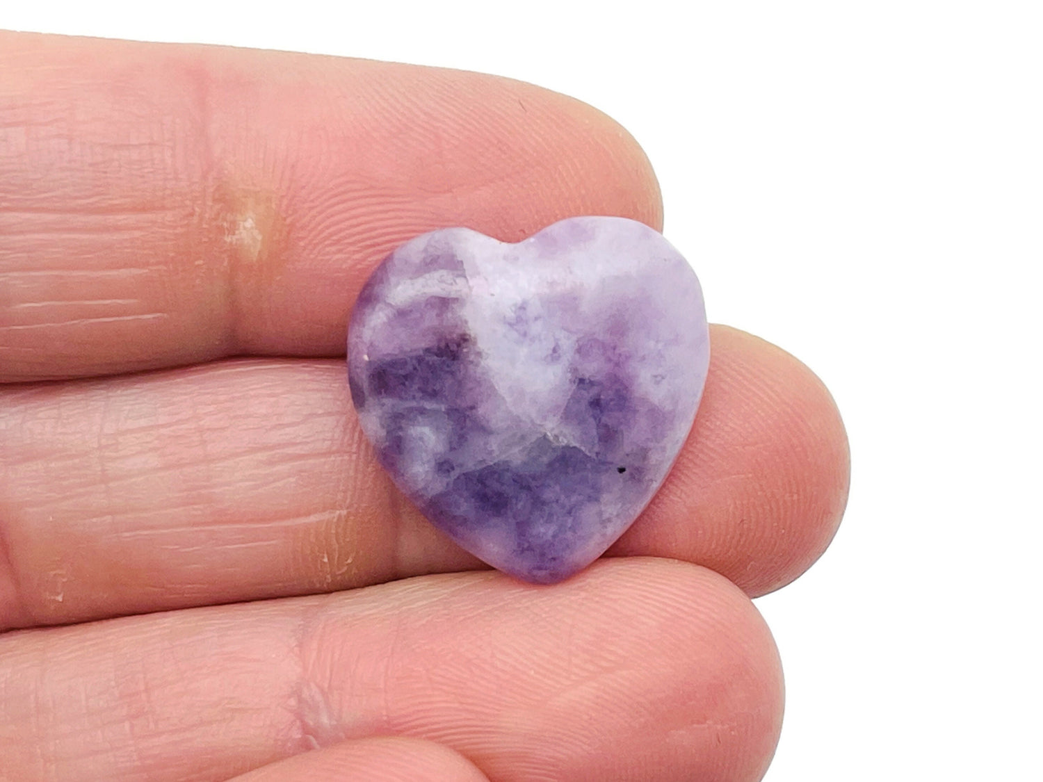 Lepidolite Heart Gemstone - 20x20x6mm - HE1090