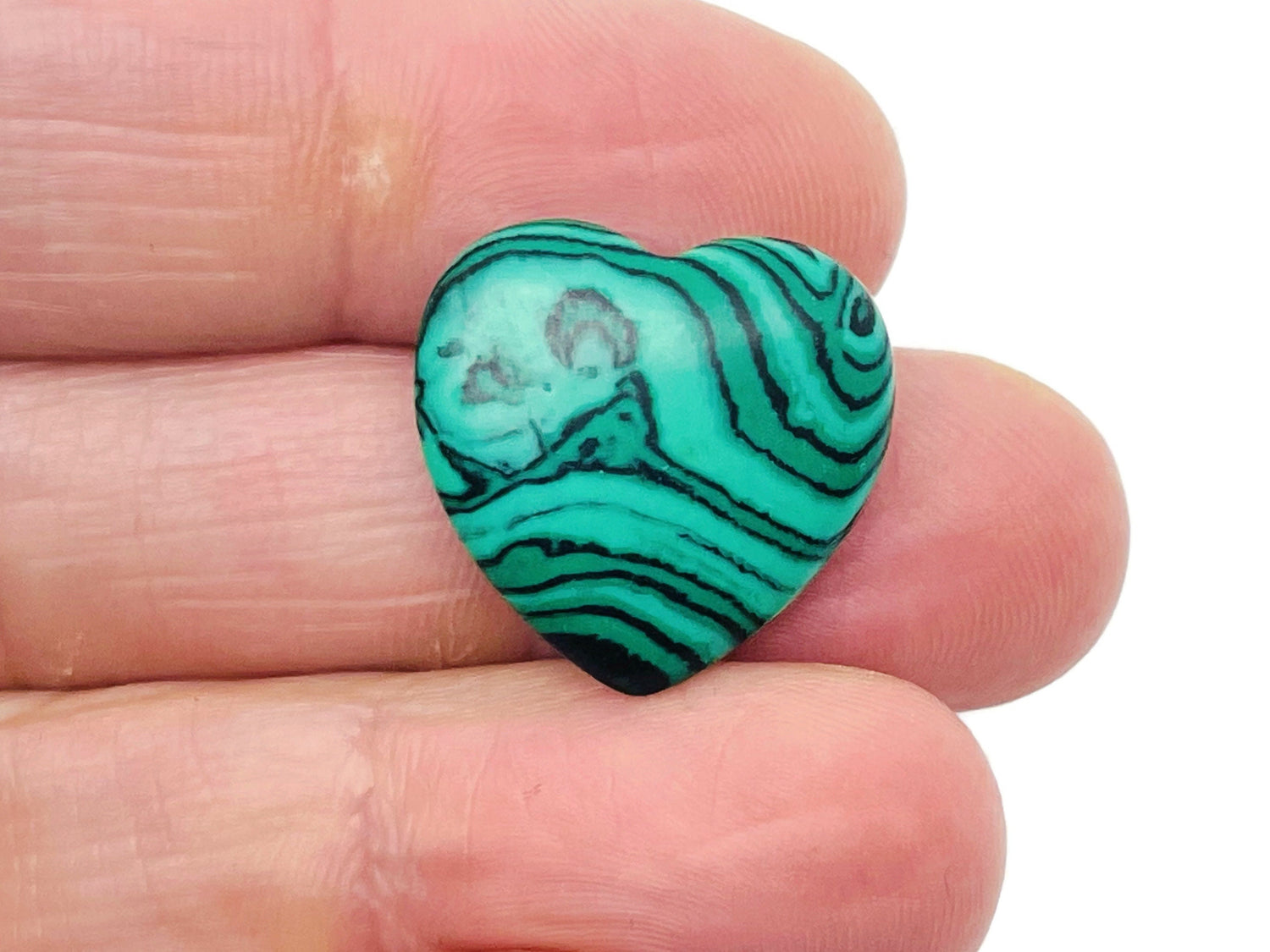 Corazón de malaquita sintética - 20x20x6mm - HE1096