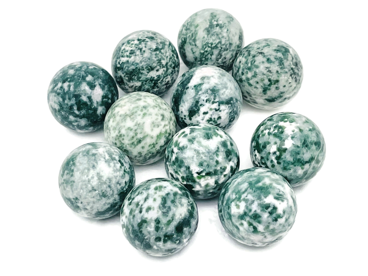 Esfera de jade de punto verde - Jade de Qinghai - Bola de cristal - 20 mm - SP1023