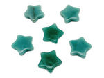 A 30mm Aventurine star gemstone by GemstoneGO, showcasing a polished green stone with a star-shaped pattern and smooth surface.