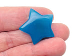 Blue Agate star-shaped gemstone pendant, 30mm, from GemstoneGO, showcasing vibrant blue and natural stone patterns.