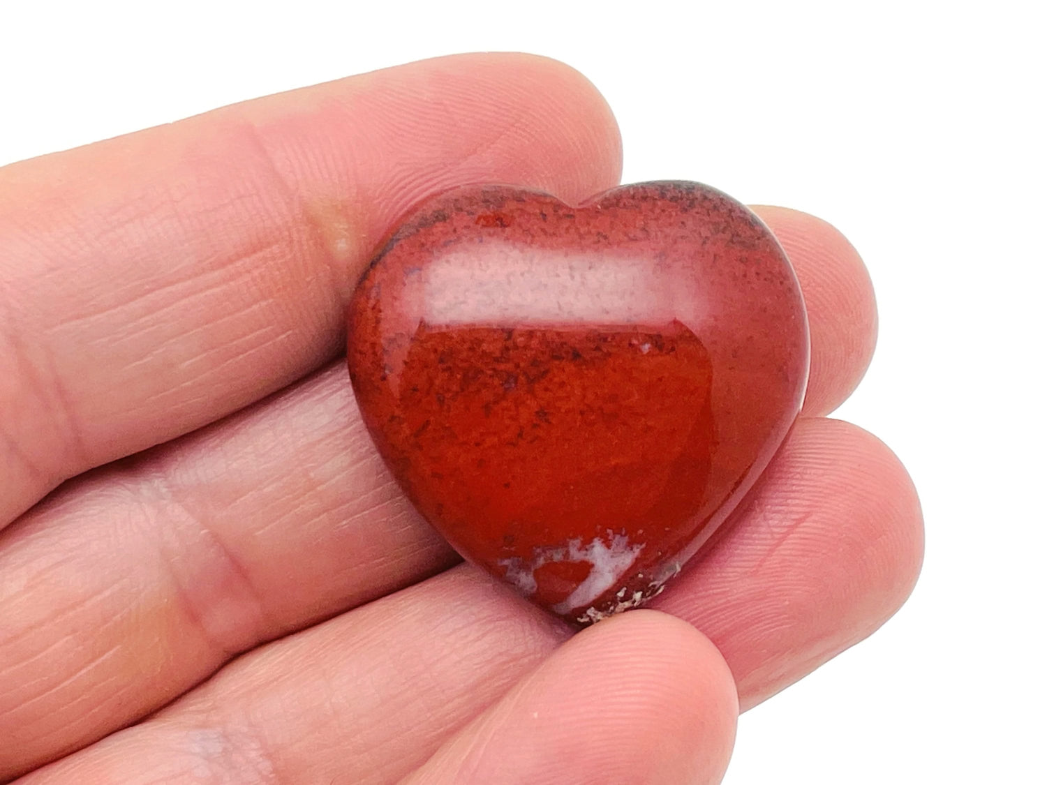 Red Jasper Heart Gemstone - 30mm - HE1199