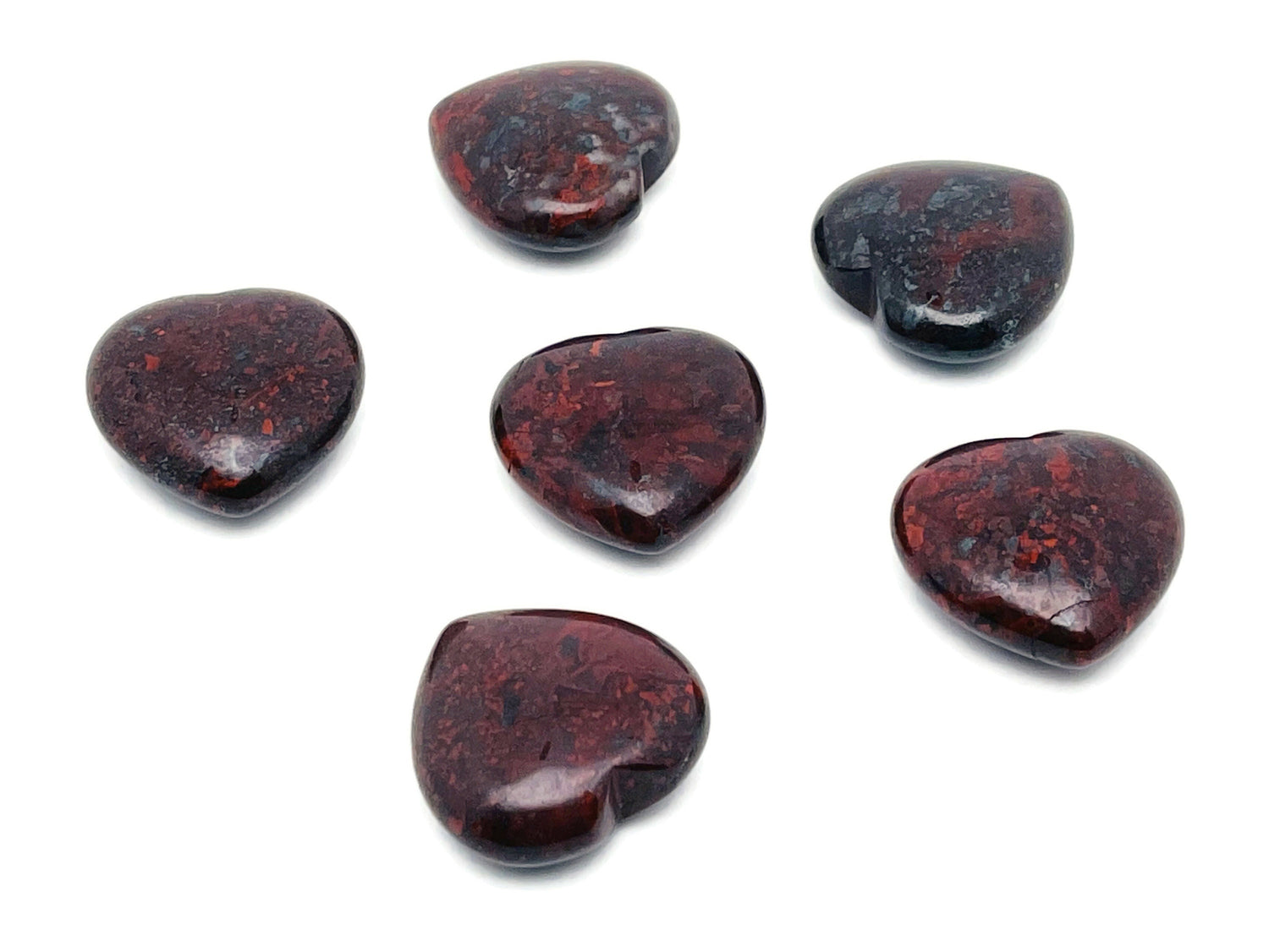 Jaspe Piedra de Sangre de Pollo en Forma de Corazón - 30mm - HE1200