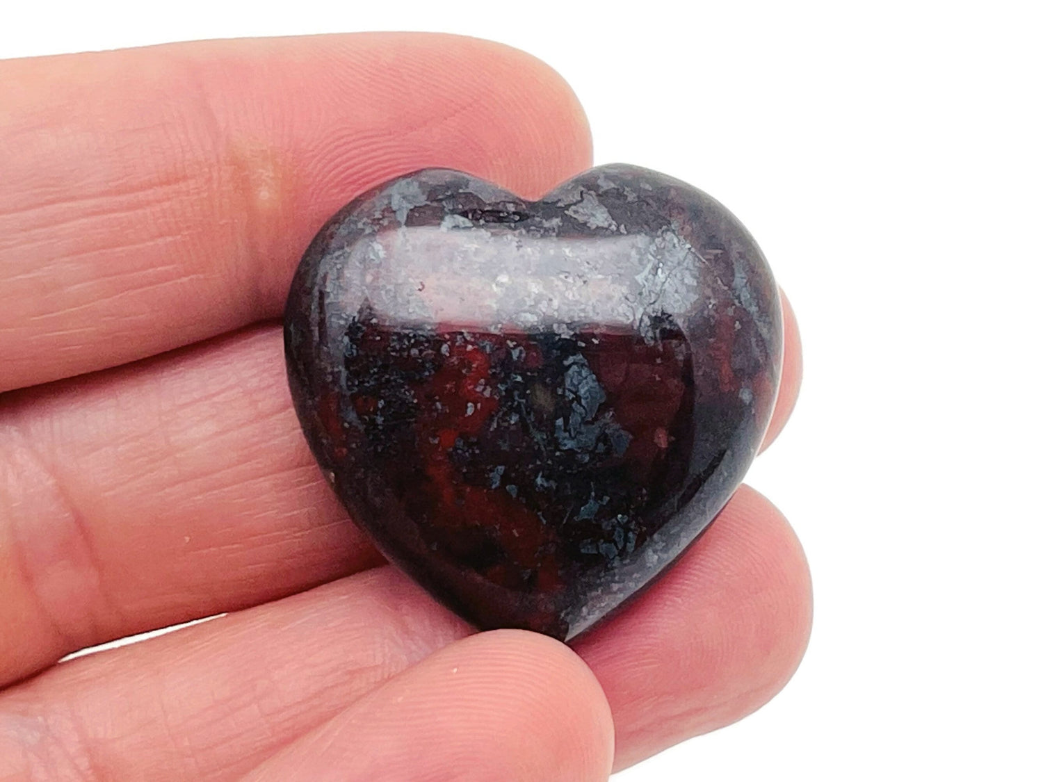 Jaspe Piedra de Sangre de Pollo en Forma de Corazón - 30mm - HE1200