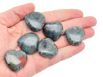 African Bloodstone heart-shaped gemstone, 30mm, from GemstoneGO, featuring deep green and red mineral patterns.