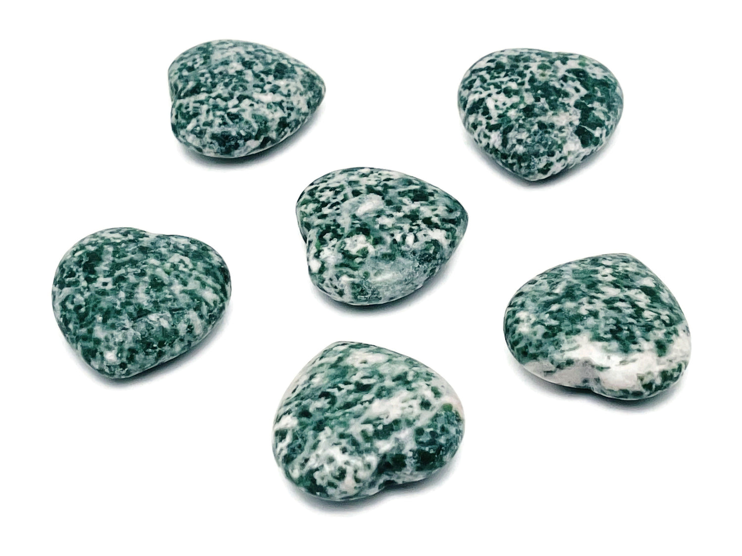 Gema Corazón Jade de Punto Verde - Piedra Qinghai - 30mm - HE1203