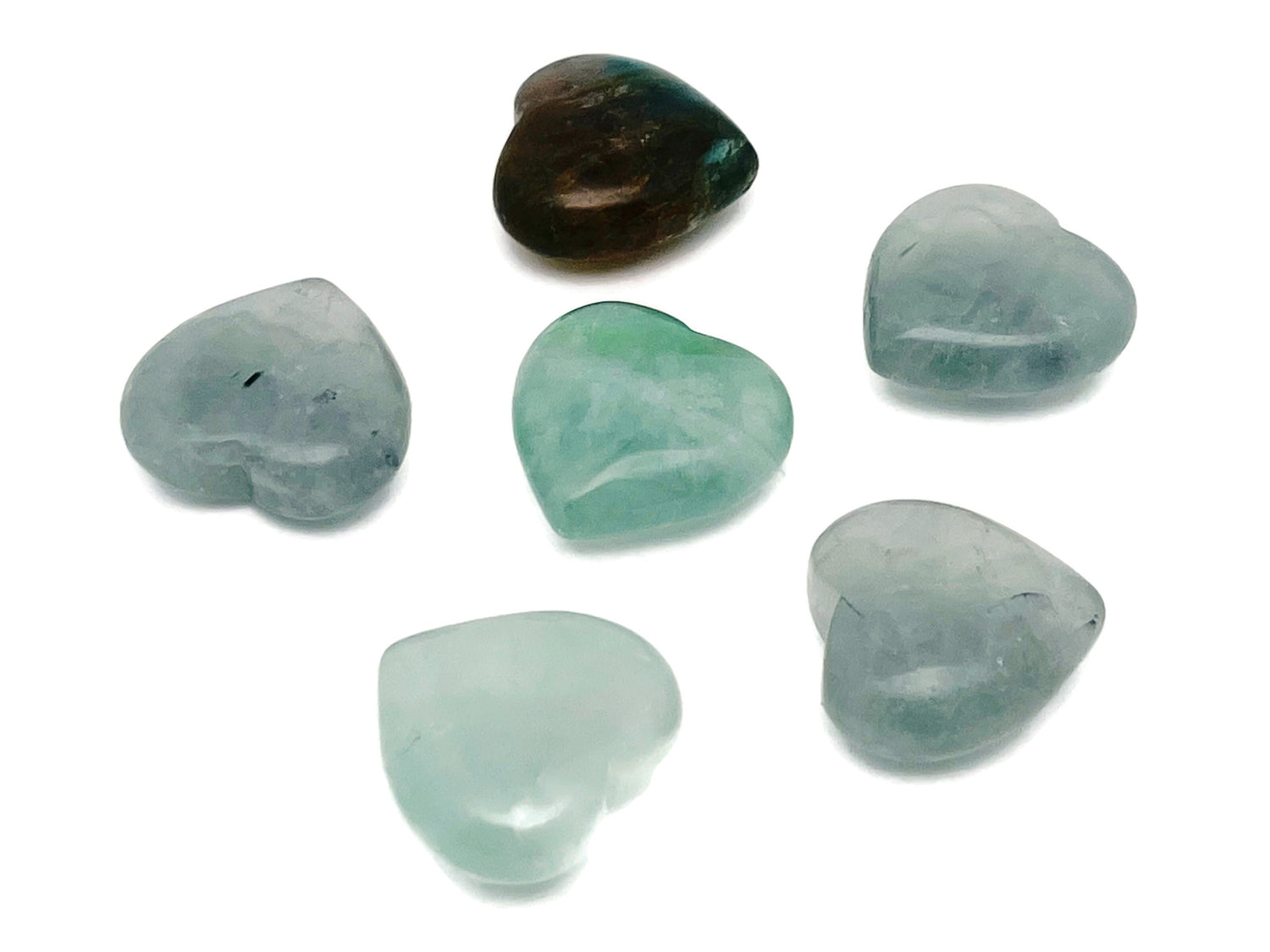 Fluorite Heart Gemstone - 25mm - HE1143