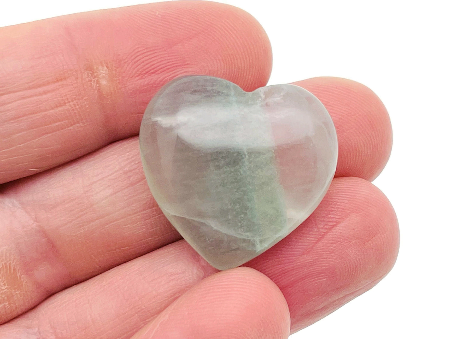 Fluorite Heart Gemstone - 25mm - HE1143