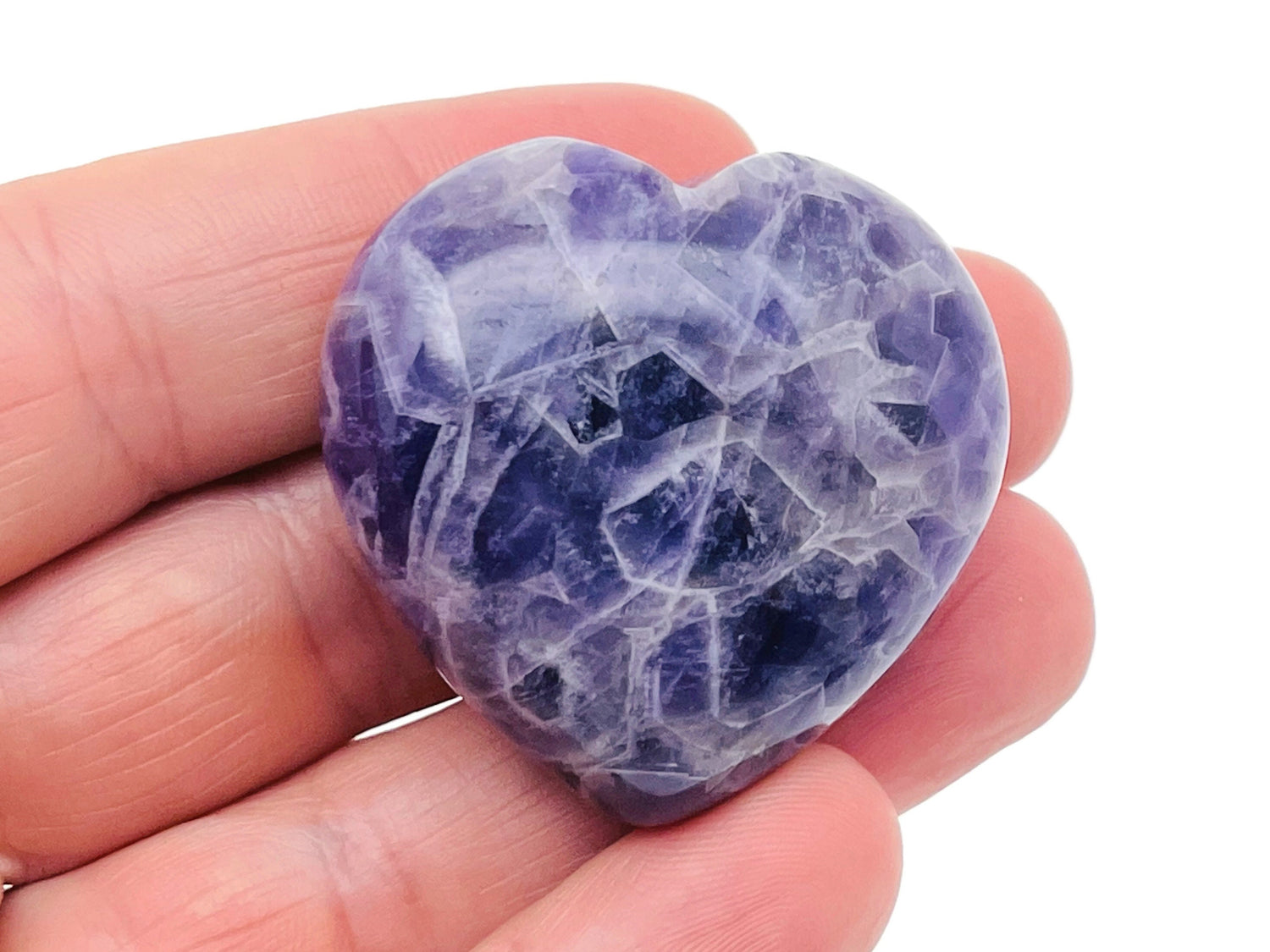Amethyst Heart Gemstone - 40mm - HE1242