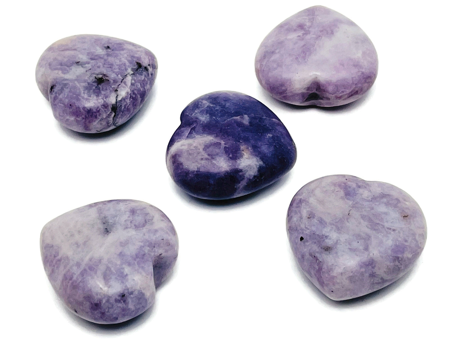 Lepidolite Heart Gemstone - 40mm - HE1243