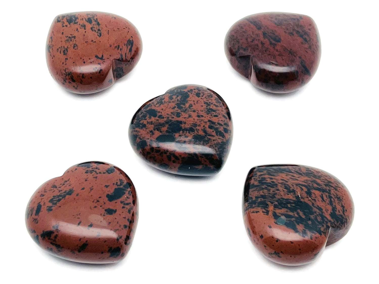 Corazón de obsidiana caoba - 40 mm - HE1246