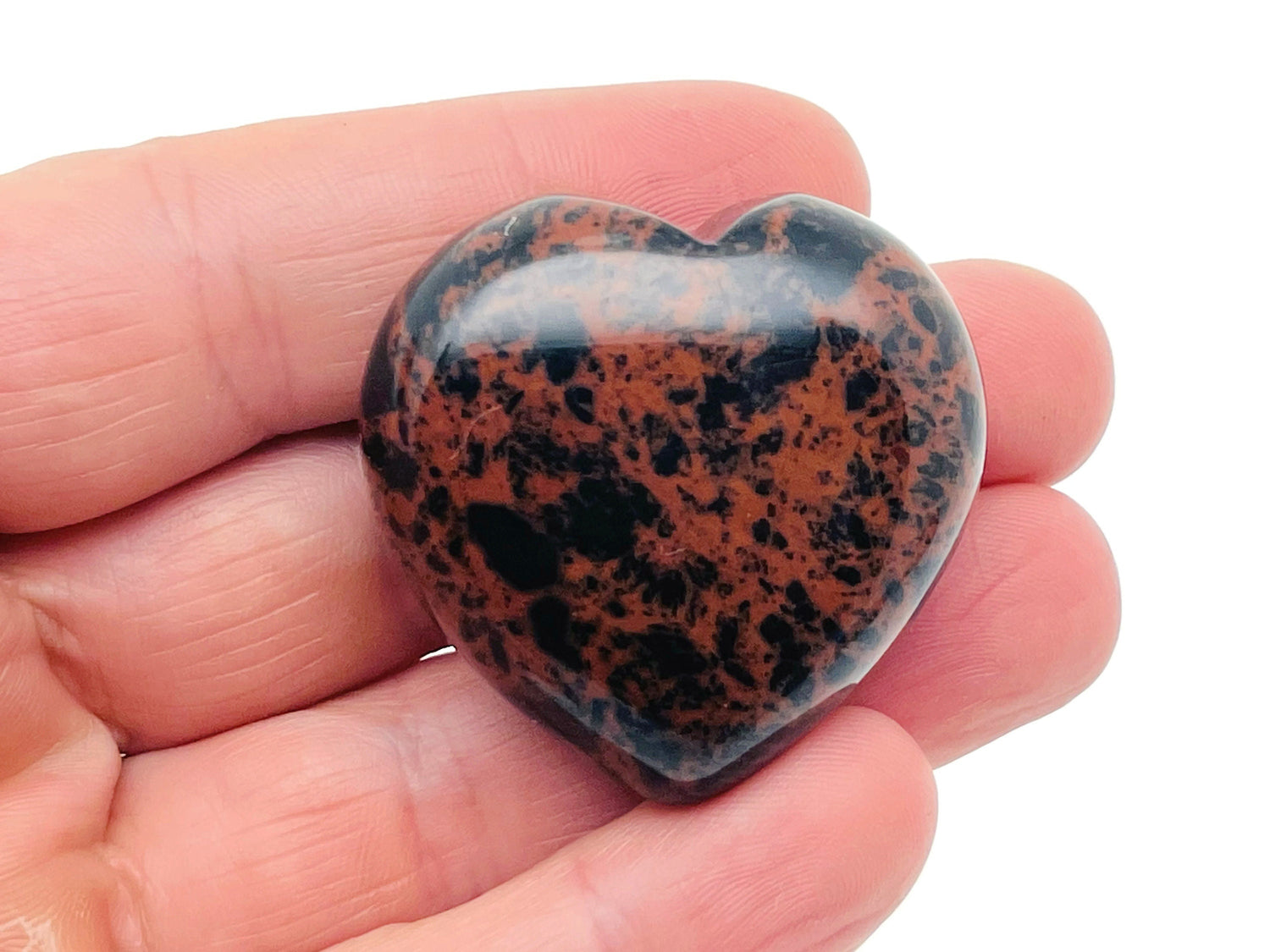 Corazón de obsidiana caoba - 40 mm - HE1246