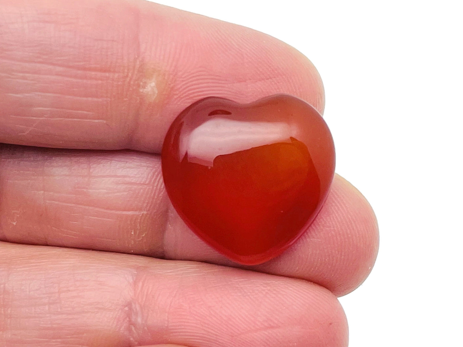 Carnelian Heart Gemstone - 20x20x6mm - HE1089