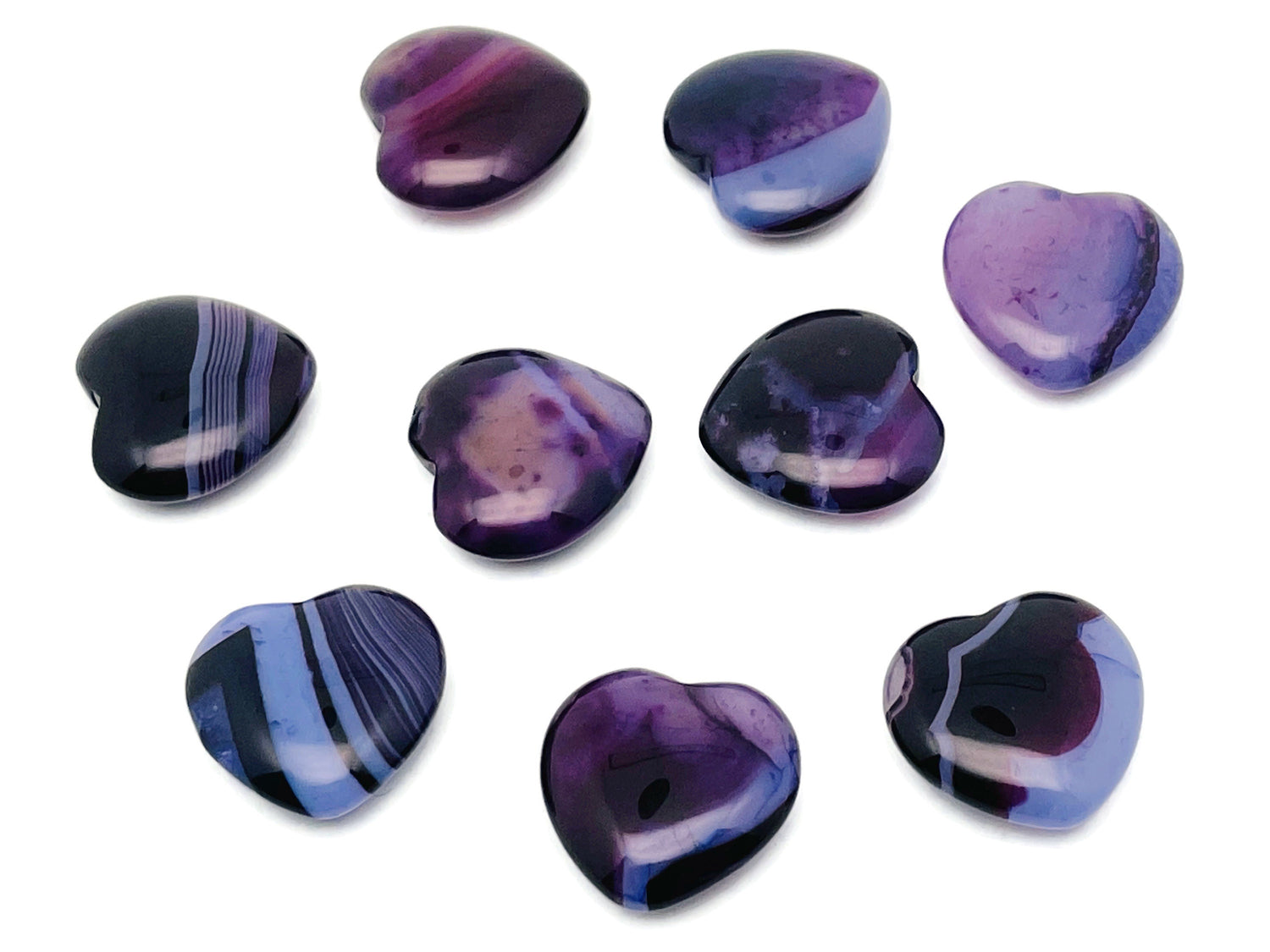Ágata Morada Corazón Gema - 20x20x6mm - HE1093