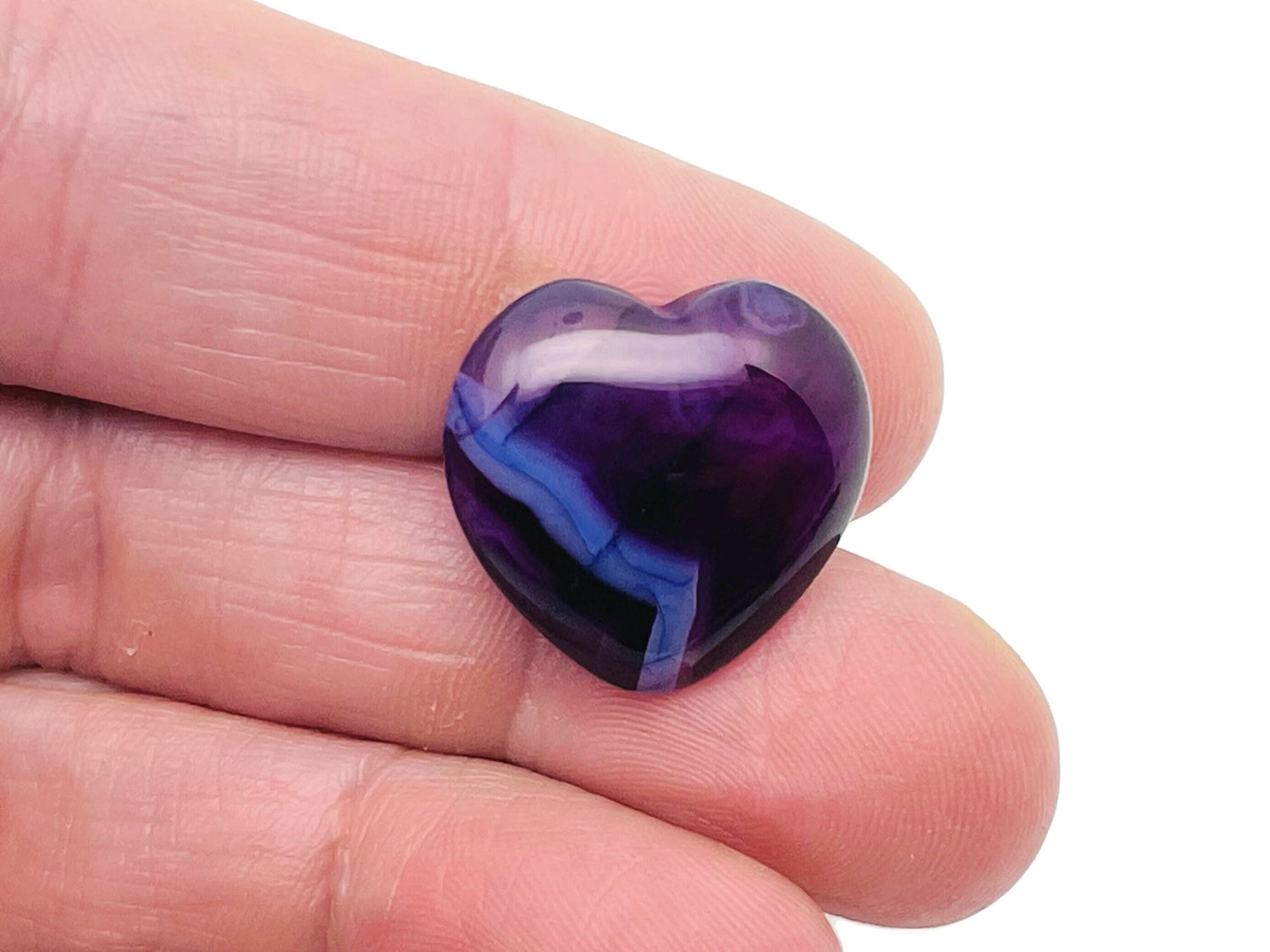 Ágata Morada Corazón Gema - 20x20x6mm - HE1093