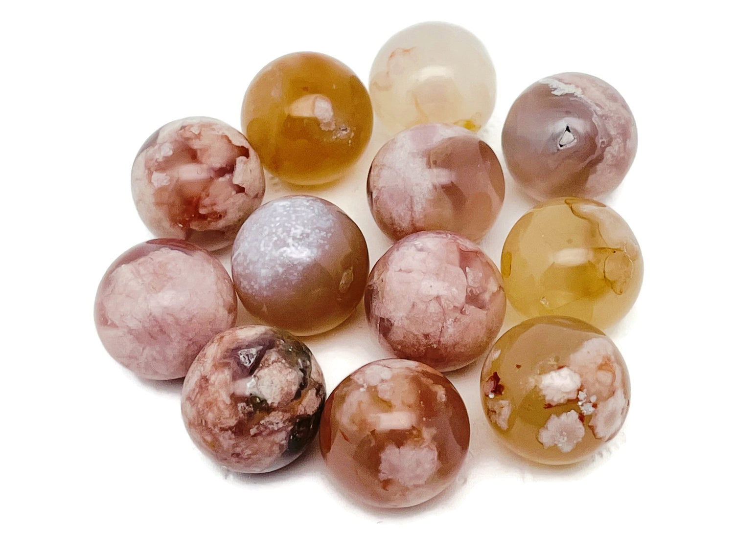Flower Agate Sphere Gemstone - Cherry Blossom - Crystal Ball - 20mm - SP1054