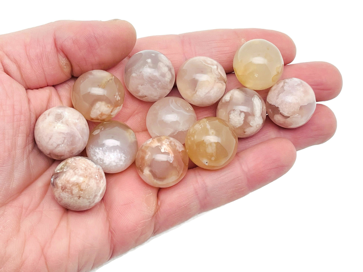 Flower Agate Sphere Gemstone - Cherry Blossom - Crystal Ball - 20mm - SP1054