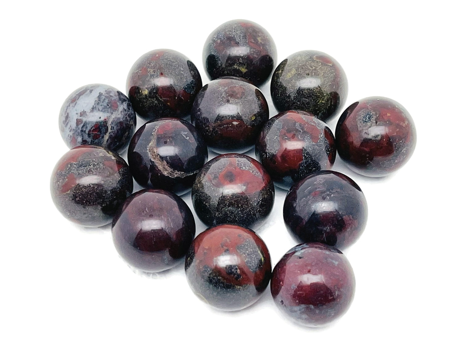 Esfera de jaspe de piedra de sangre de pollo - Bola de cristal - 20 mm - SP1024