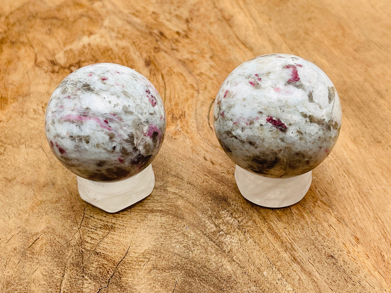 Plum Blossom Tourmaline Sphere Gemstone - Crystal Ball - 40-50mm - BA1006