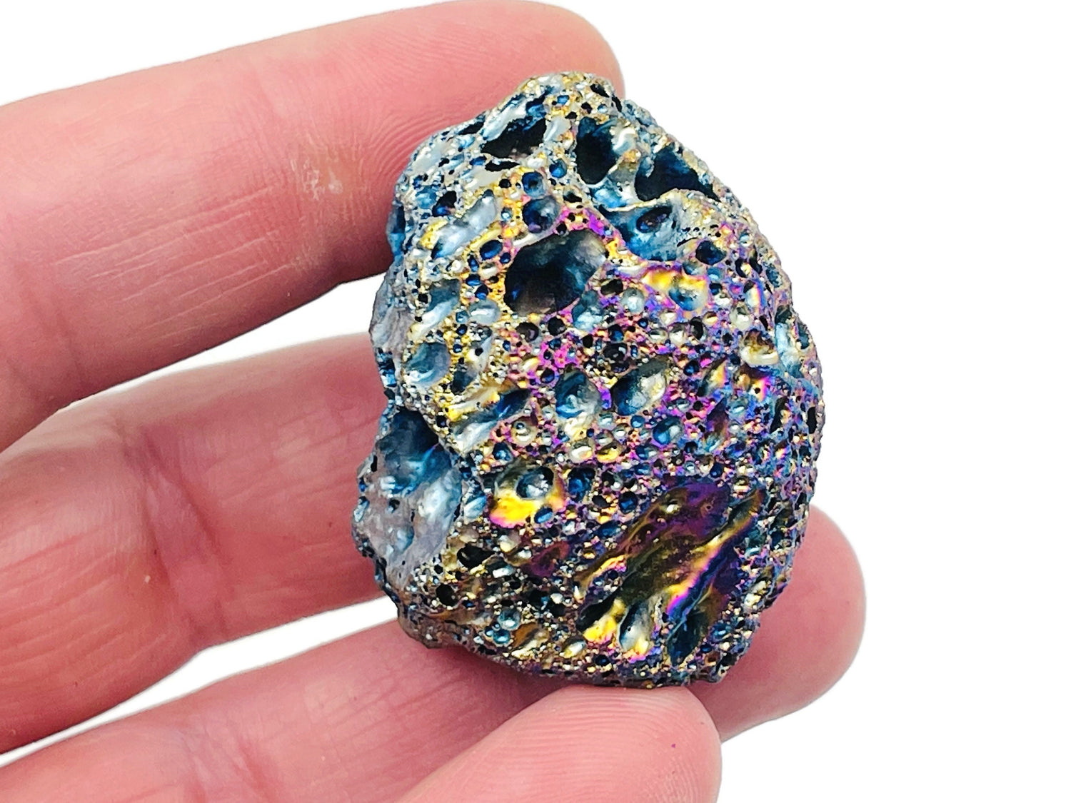 Pierre volcanique de lave arc-en-ciel brute - Pierre de lave naturelle, cristal, gemme - Pierre spirituelle ?€? RA1184