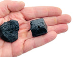 Handmade black tourmaline rough crystal incense holder with carved details, designed for incense sticks, by GemstoneGO.
