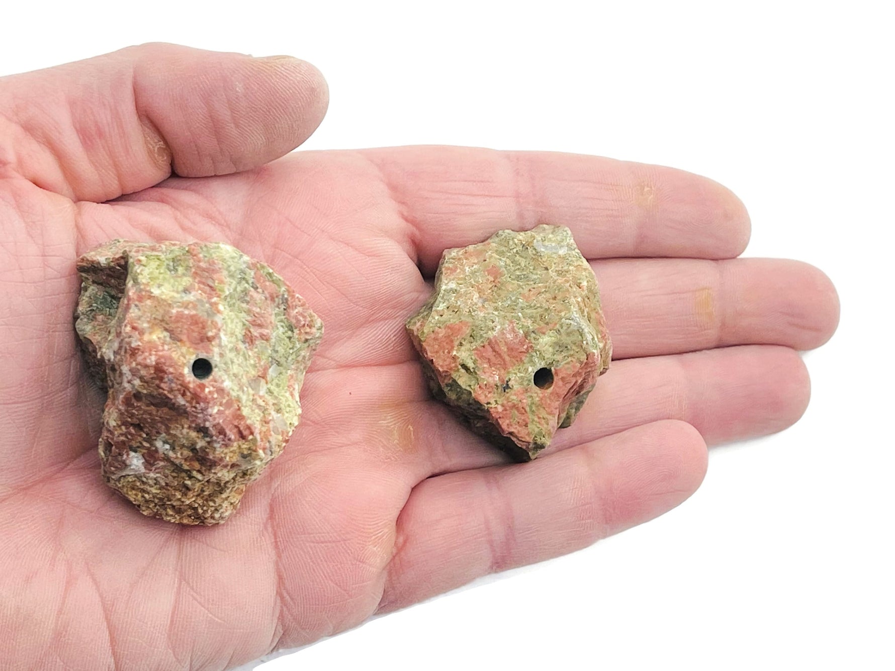 Handmade Unakite rough crystal incense holder with carved design, perfect for holding incense sticks and adding natural elegance.