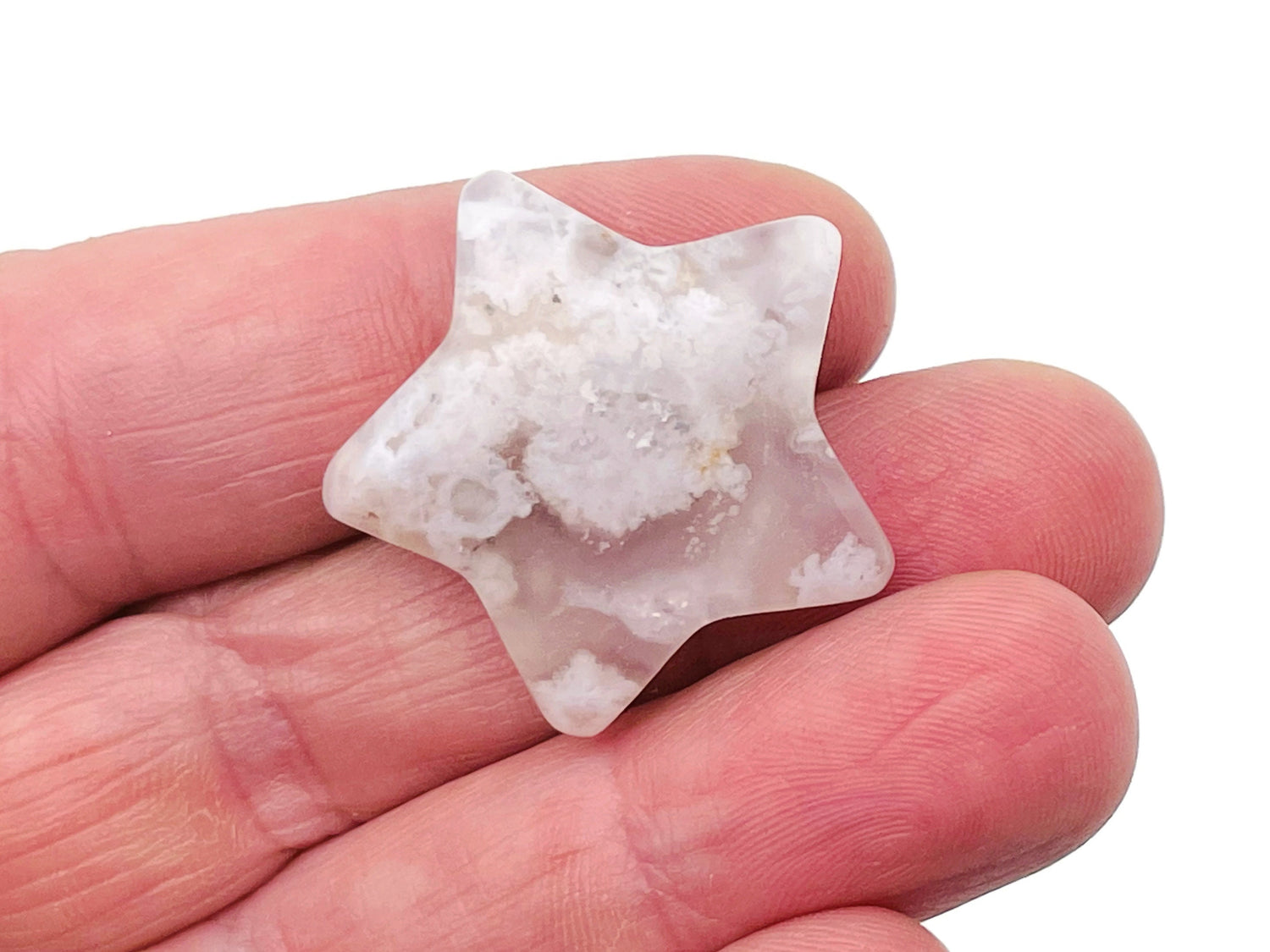 Flower Agate Star Gemstone - Cherry Blossom - 30mm - ST1052