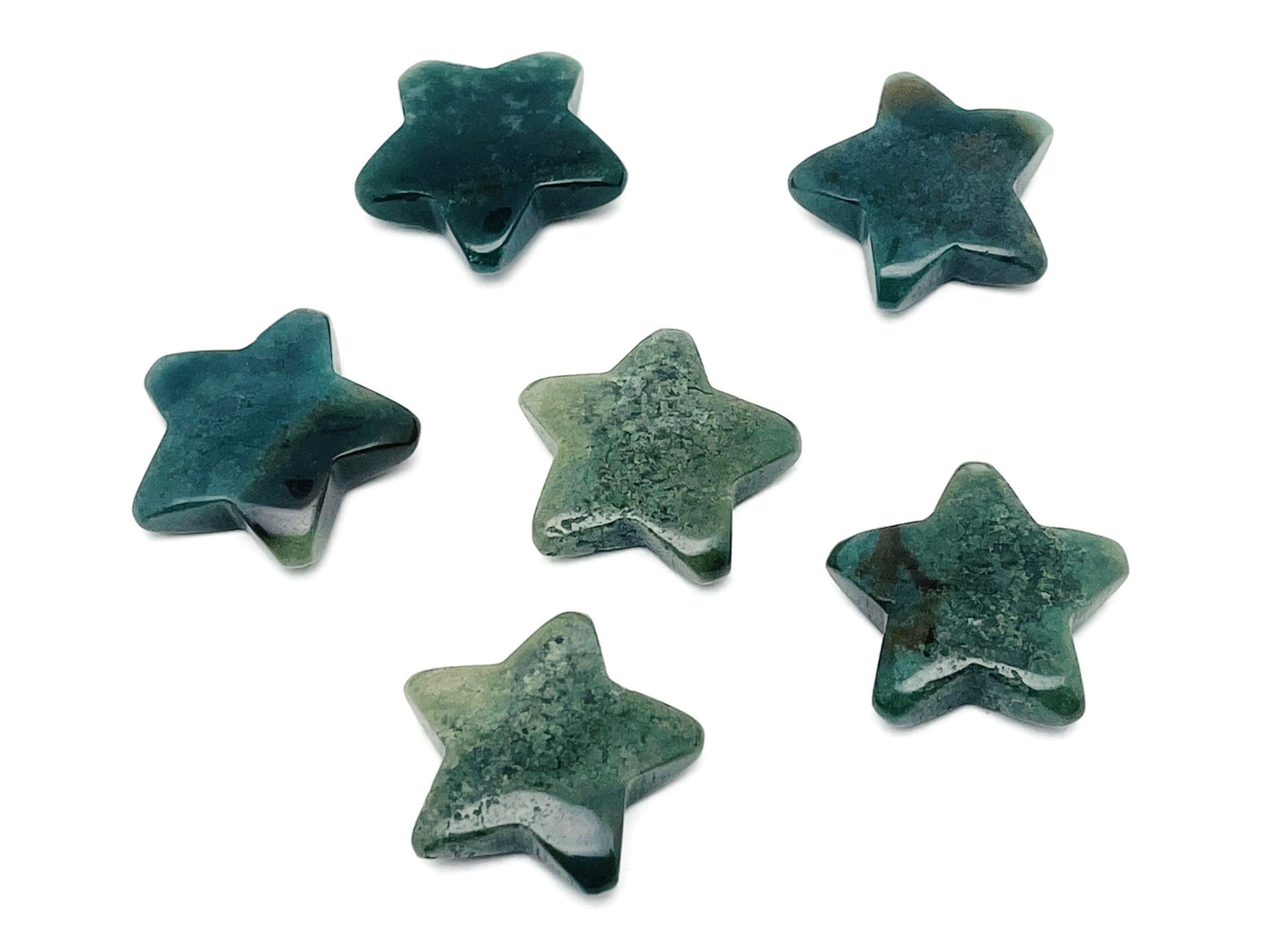 Moss Agate Star Gemstone - 30mm - ST1055