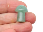 Aventurine mushroom carved gemstone pendant, 20mm, featuring vibrant green and brown hues, from GemstoneGO.