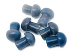 Blue aventurine mushroom carved gemstone, 20mm, featuring detailed carving and vibrant blue color, ideal for jewelry or collection.