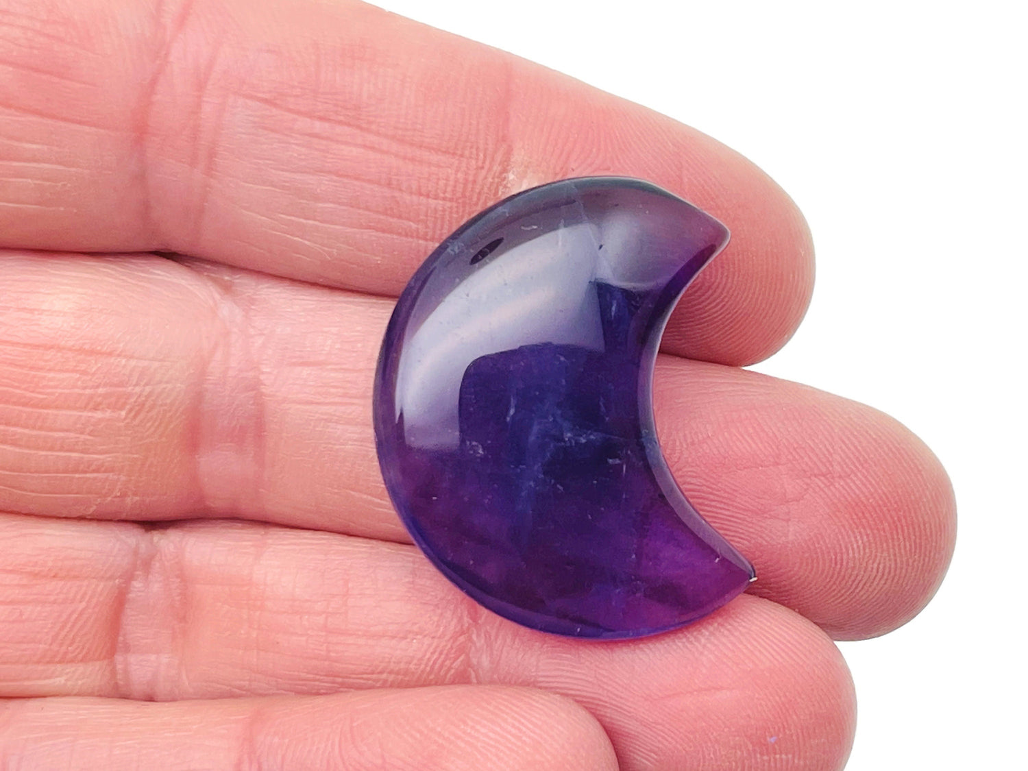 Amethyst Gemstone Moon - 30mm - MO1059