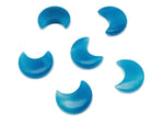Blue Agate gemstone moon pendant, 30mm, from GemstoneGO, showcasing a polished blue agate moon-shaped cabochon with natural banding.