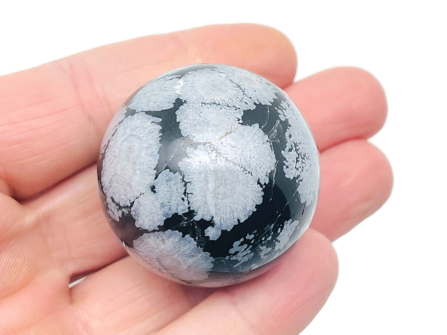 Snowflake Obsidian Sphere Gemstone - Crystal Ball - 40-50mm - BA1023