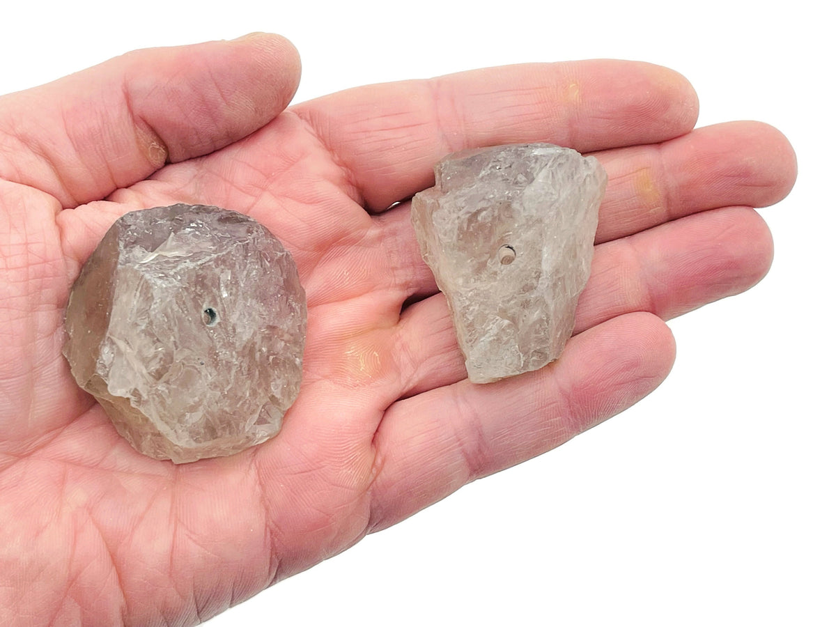 Handmade smoky quartz rough crystal incense holder with carved design, ideal for holding incense sticks and enhancing spiritual ambiance