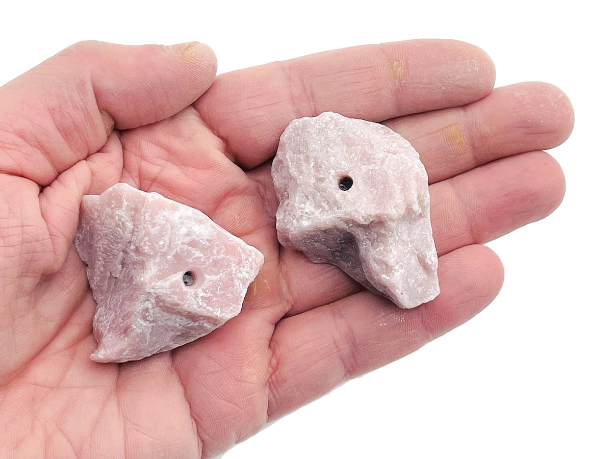 Pink Opal rough crystal incense holder with carved design, handmade gemstone stick holder for incense sticks.