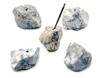 Handmade Howlite rough crystal incense holder with carved design, perfect for holding incense sticks and showcasing gemstone craftsmanship.