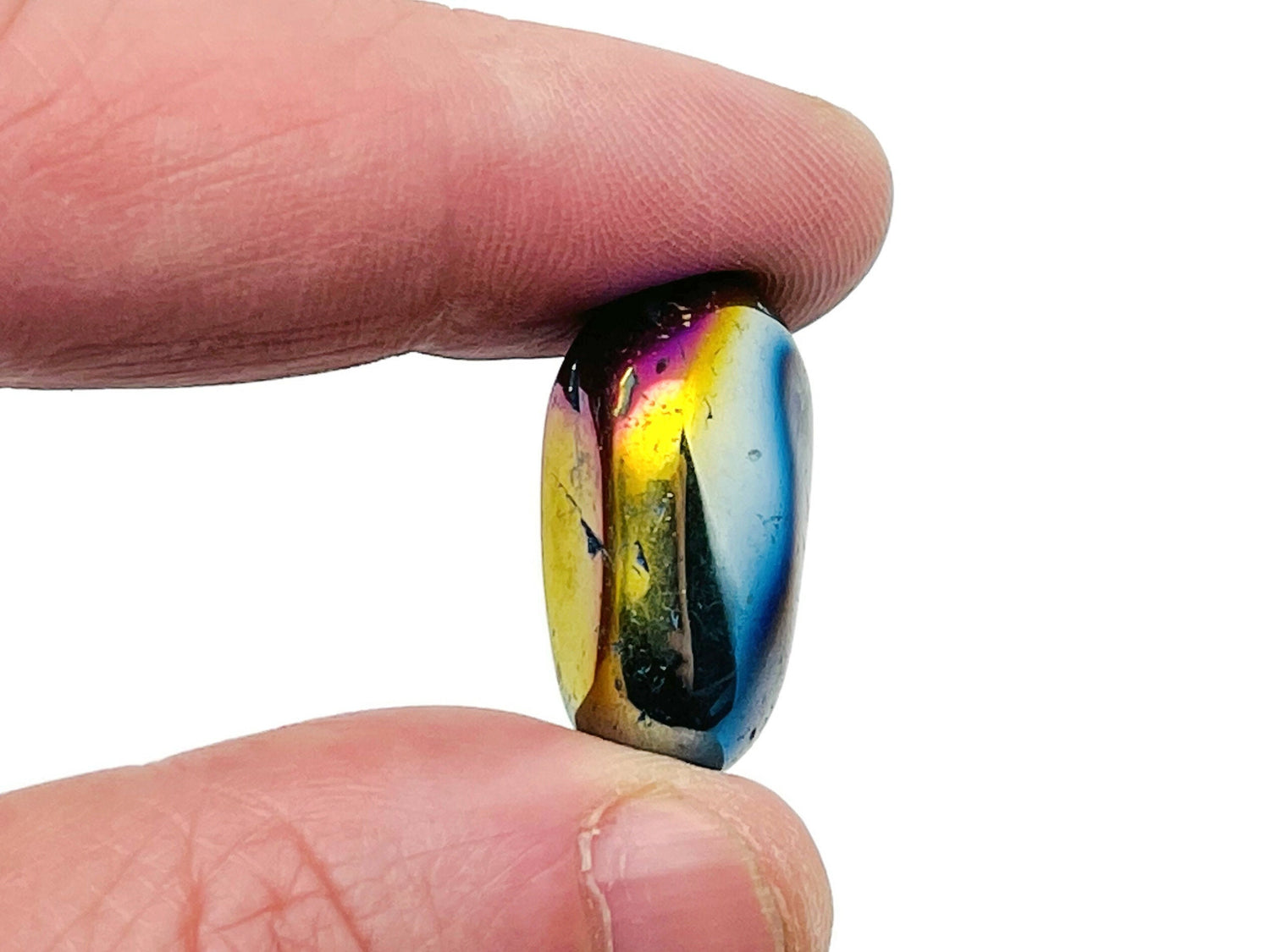 Rainbow Aura Quartz Tumbled Stone - Titanium Gemstone - TU1158