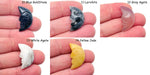 Crystal Moon face gemstone from GemstoneGO, 25mm smile moon with mixed colors, showcasing a faceted crystal surface and intricate design.