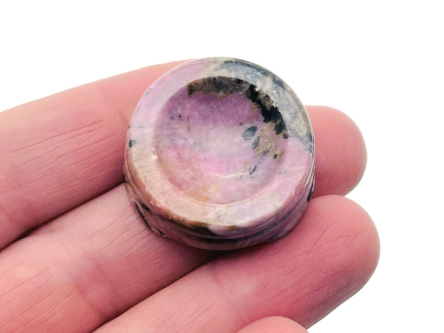 Rhodonite Crystal Sphere Stand - Carved Gemstone - Home Decor - SD1028