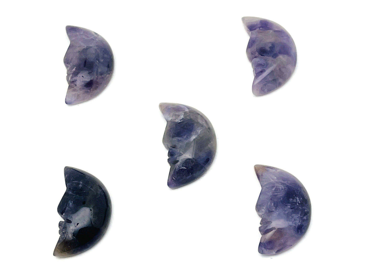 Amethyst Crystal Moon Face - Smile Moon - 25mm - MS1001