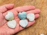 Amazonite heart-shaped gemstone pendant, 30mm, from GemstoneGO, showcasing vibrant blue-green color and smooth polished surface.