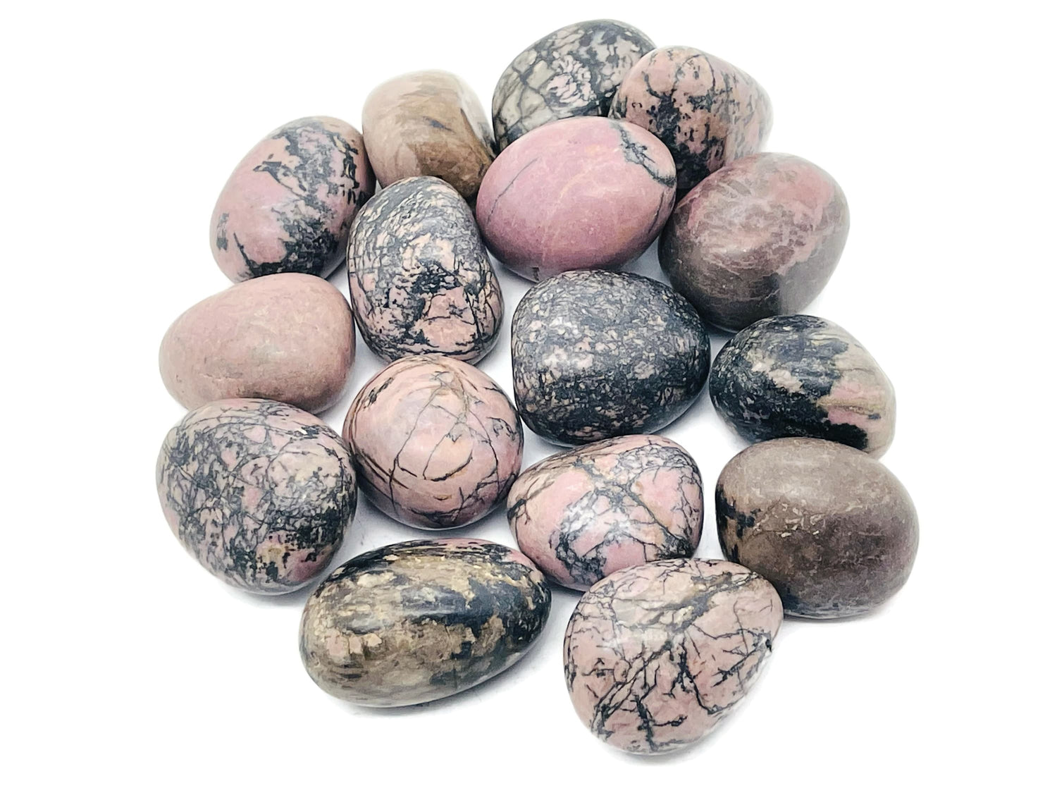 Pierre roulée de rhodonite - Pierre de rhodonite naturelle plus grosse - Pierre précieuse de guérison ?€? Pierre du chakra du cœur ?€? Cristal du chakra du cœur ?€? TU1239