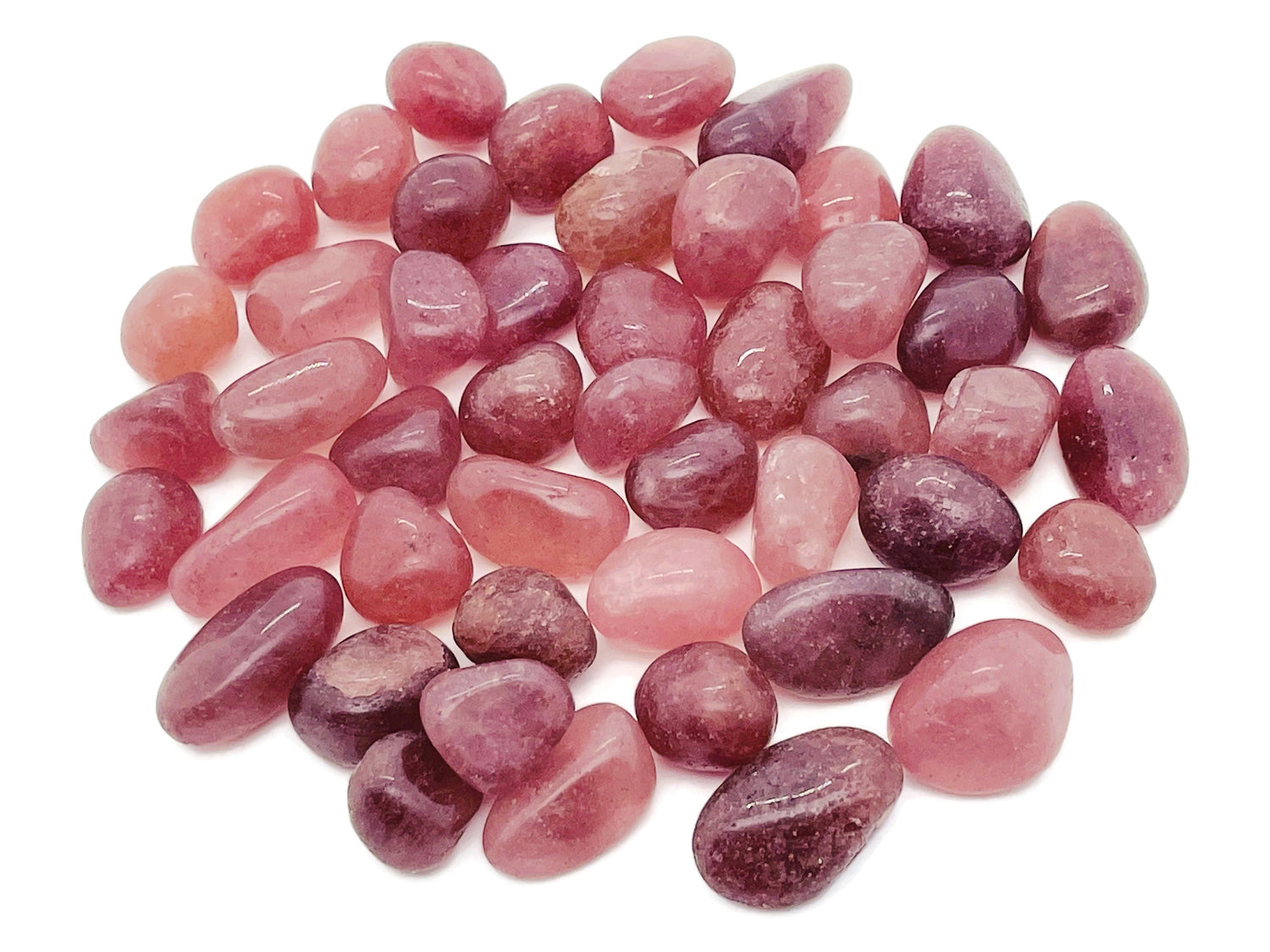 Pierre roulée en quartz fraise - TU1122
