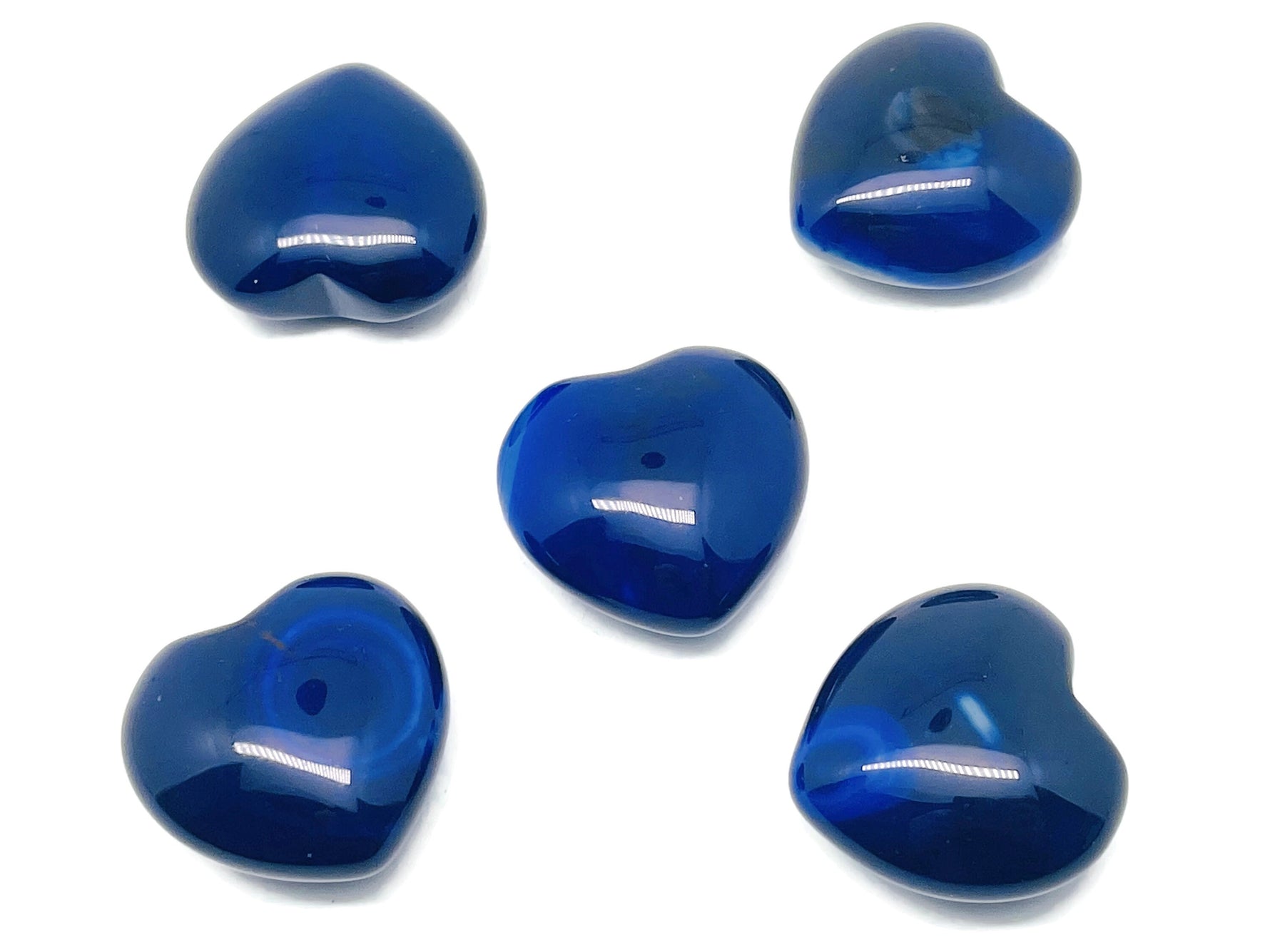 Blue Agate heart gemstone pendant, 40mm, from GemstoneGO, showcasing vibrant blue and natural stone details.