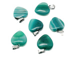 Green agate heart pendant from GemstoneGO featuring a polished crystal with a delicate chain for healing and jewelry.