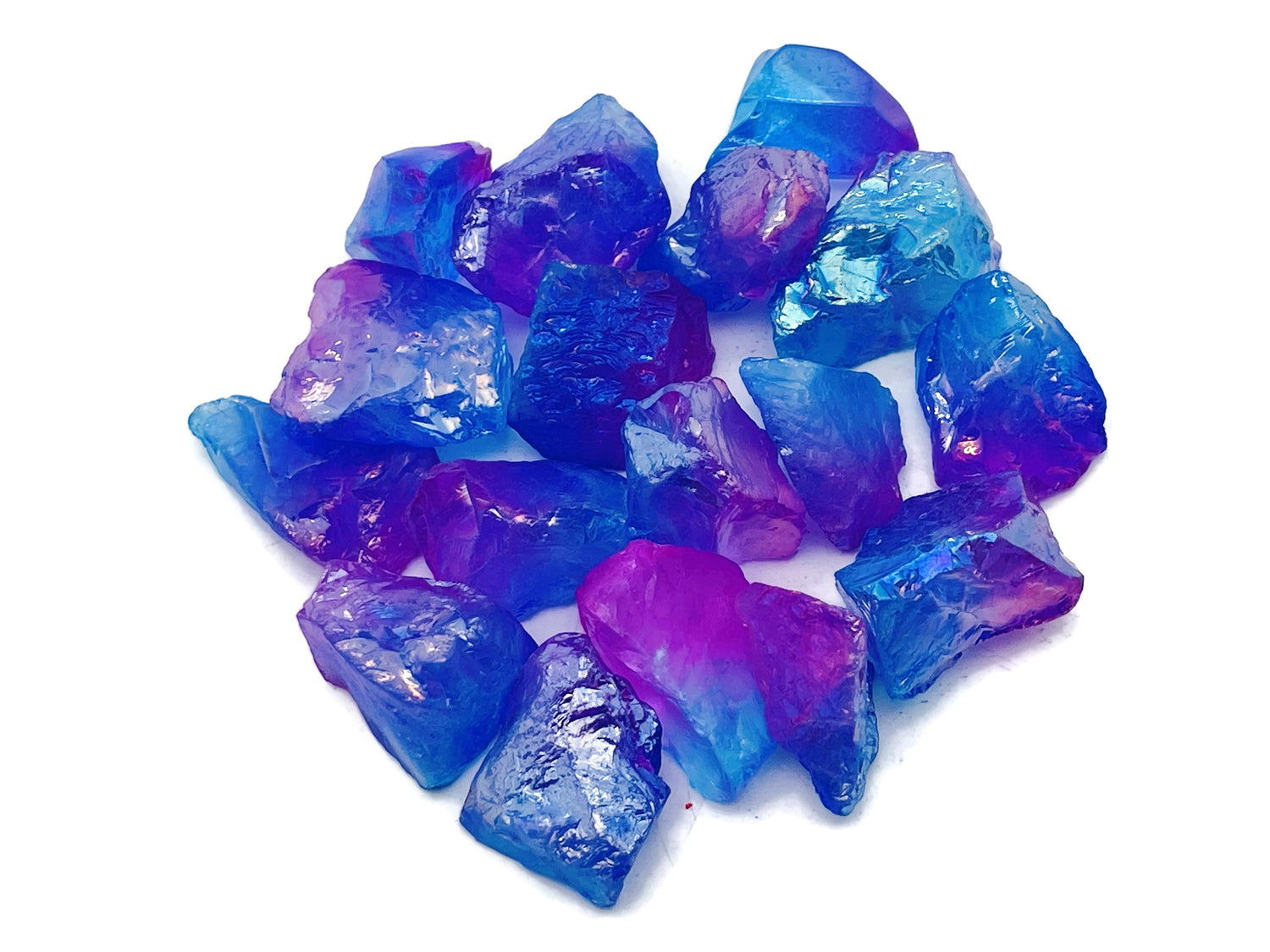 Raw Rainbow Aura Quartz Gemstone - Rough Pink-Blue Color Aura Stone - RA1267