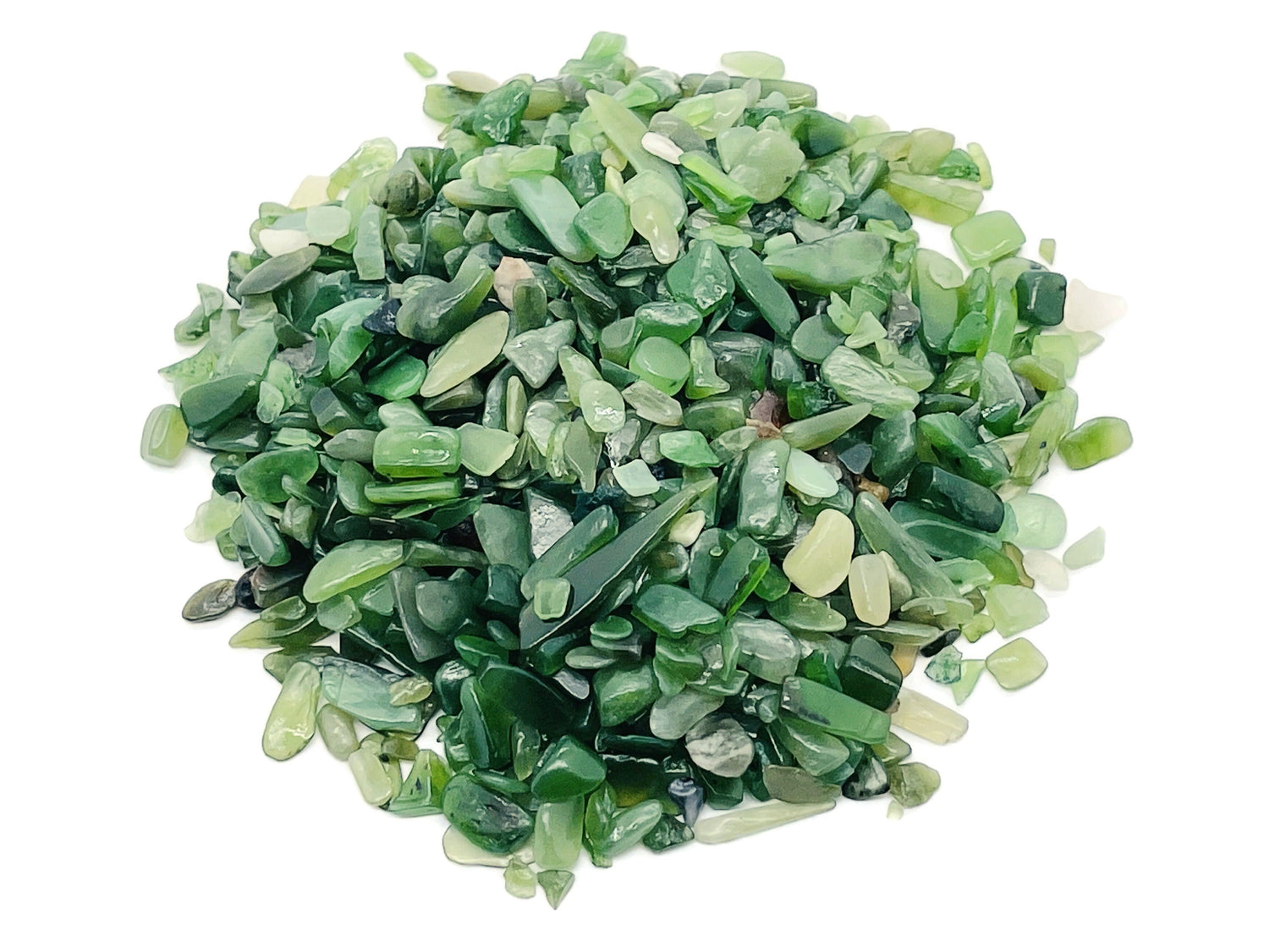Piedras de jade nefrita pulidas - Pulido intermedio - A granel - 2-6 mm - CP1218
