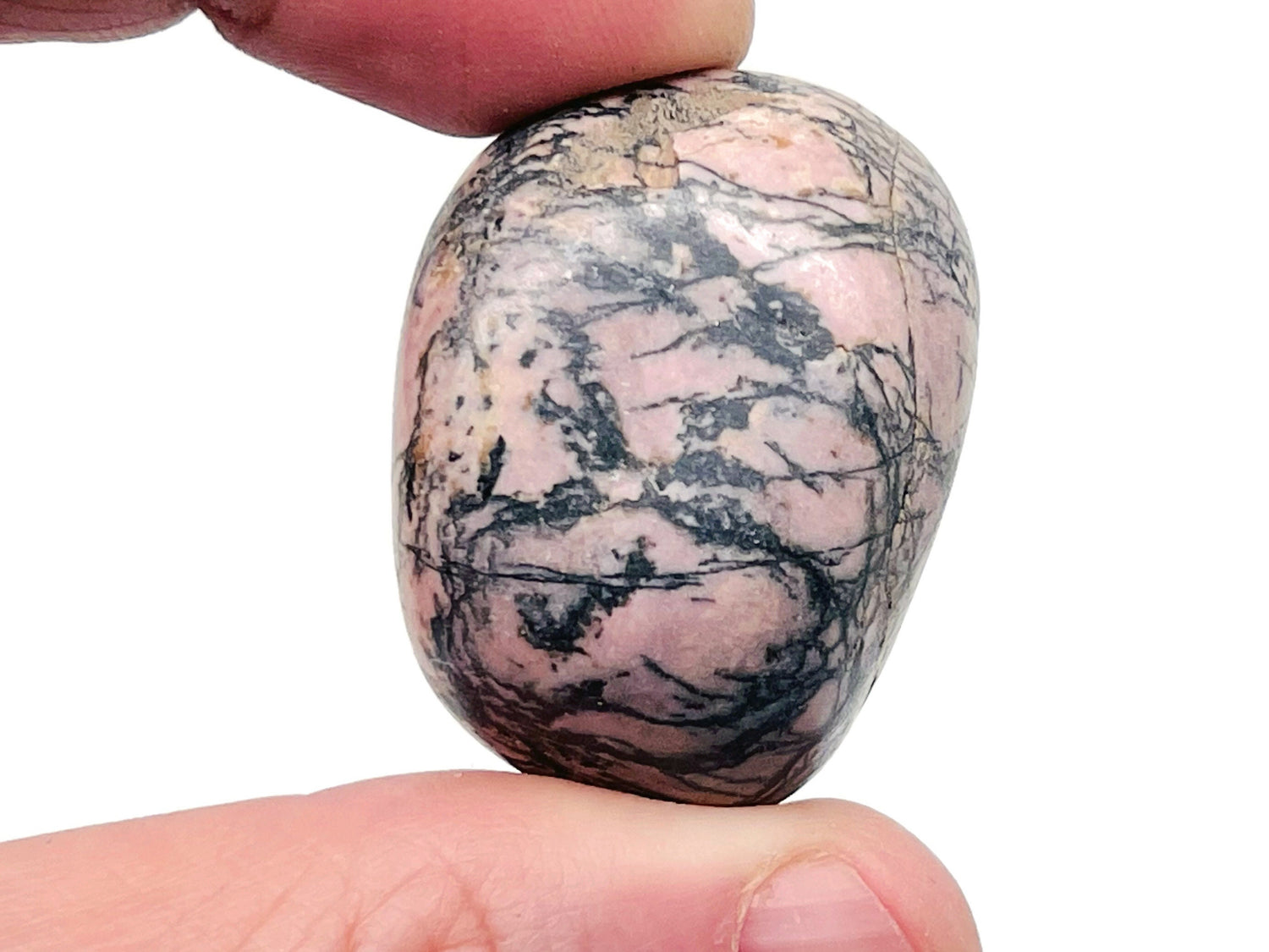 Pierre roulée de rhodonite - Pierre de rhodonite naturelle plus grosse - Pierre précieuse de guérison ?€? Pierre du chakra du cœur ?€? Cristal du chakra du cœur ?€? TU1239