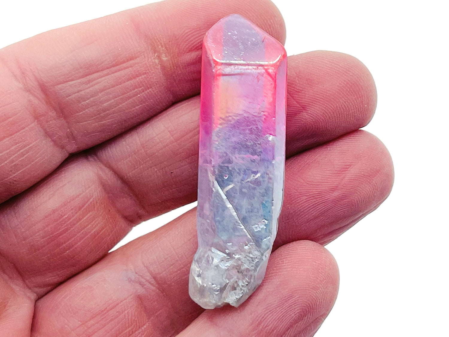 Rainbow Aura Quartz Point Gemstone - Pink-Blue Aura Stone - RA1241