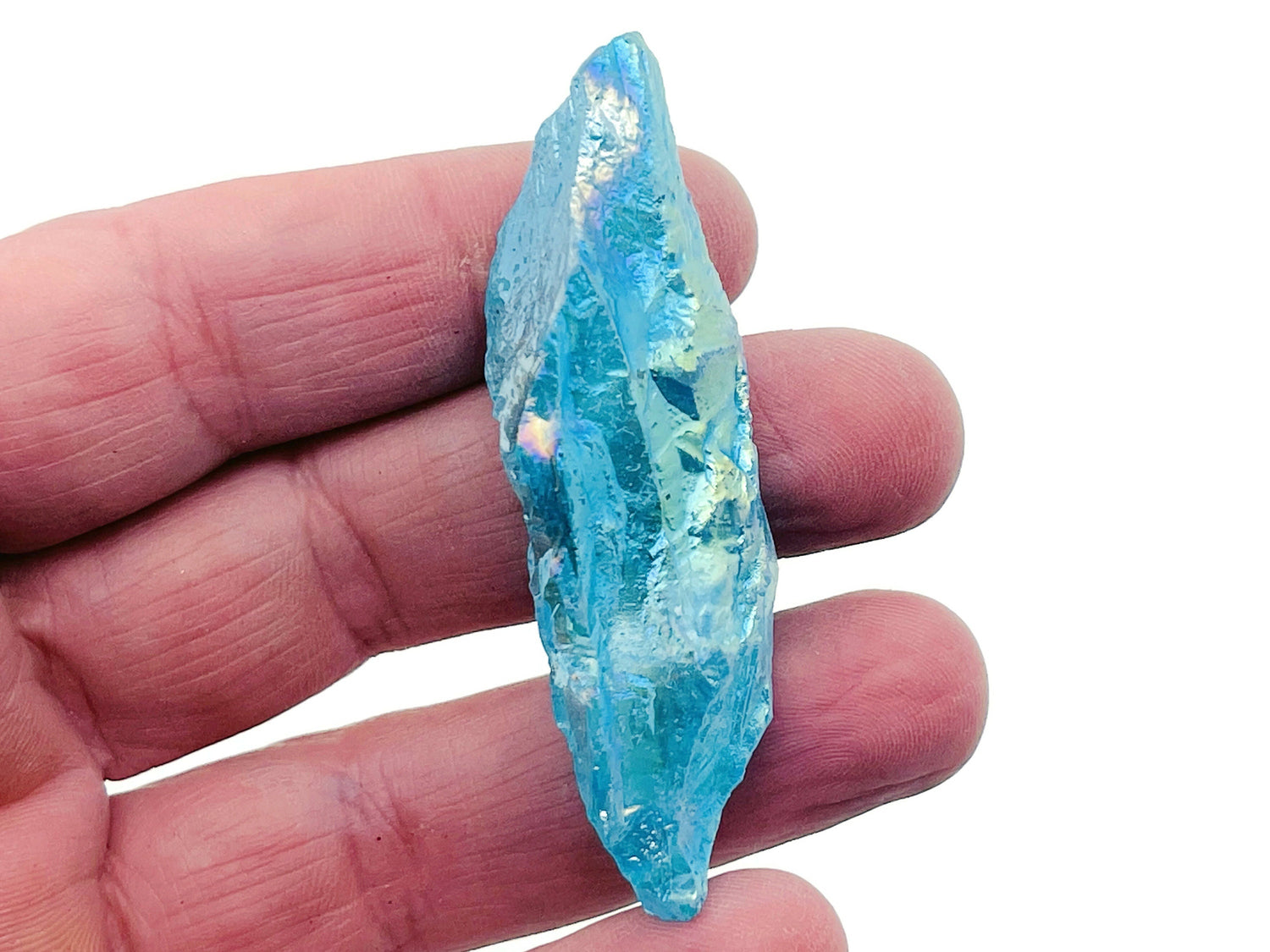 Blue Aura Quartz Point Gemstone - Raw Stone - RA1244